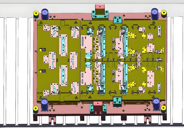 3D model of Automotive Progressive Stamping Die | Full Structural Design in UG NX