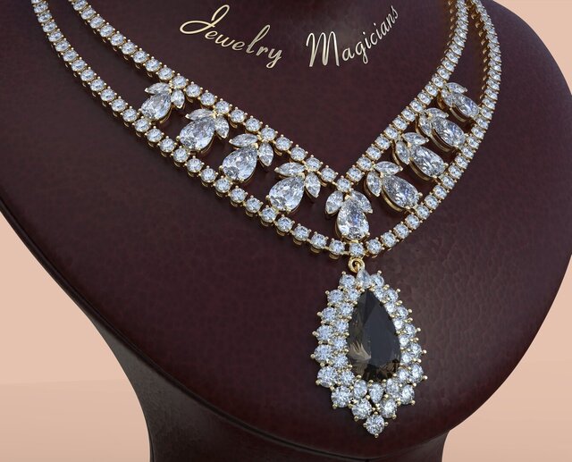 Luxury Diamond Necklace – Jewelry CAD Model