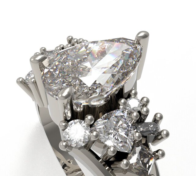 3D model of 1CT diamond main rings-Render project