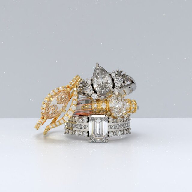 1CT diamond main rings-Render project