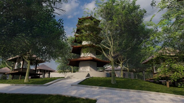 3D model of The Healing Centre, Ecuador