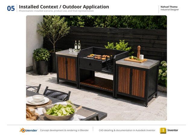 Modular Outdoor BBQ Station | Product Design, CAD & Visualization – image 5 of 5