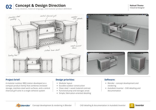 Modular Outdoor BBQ Station | Product Design, CAD & Visualization – image 2 of 5