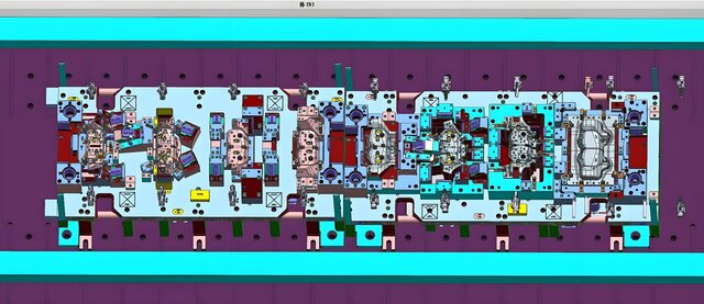 3D model of Full 3D Steel Robotic Transfer Die Design | Automotive Stamping Tooling Outsourcing Service