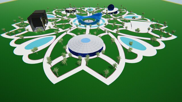 3D model of Futuristic Parametric Eco-Park & Civic Center Master Plan