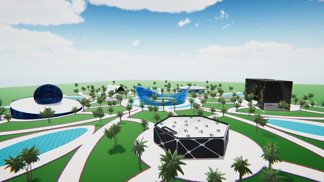 3D model of Futuristic Parametric Eco-Park & Civic Center Master Plan