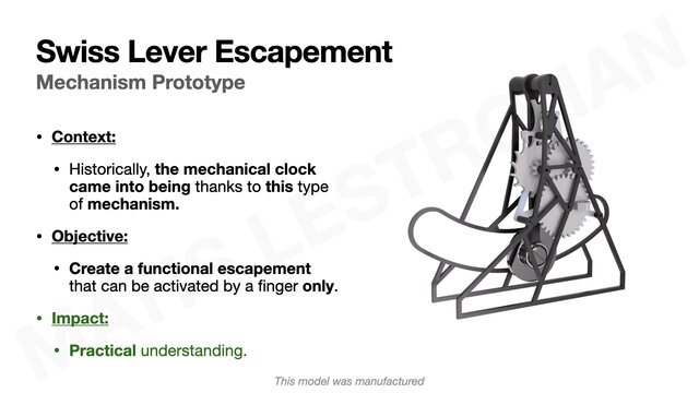 Swiss Lever Escapement - Mechanism prototype