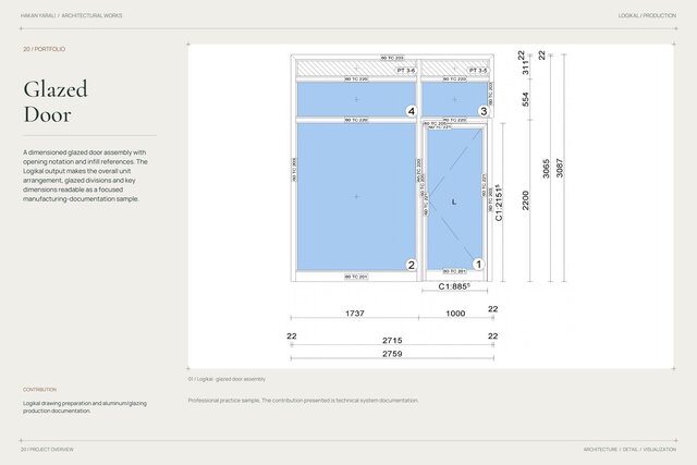 Glazed Door Assembly | Logikal Drawing – image 1 of 2