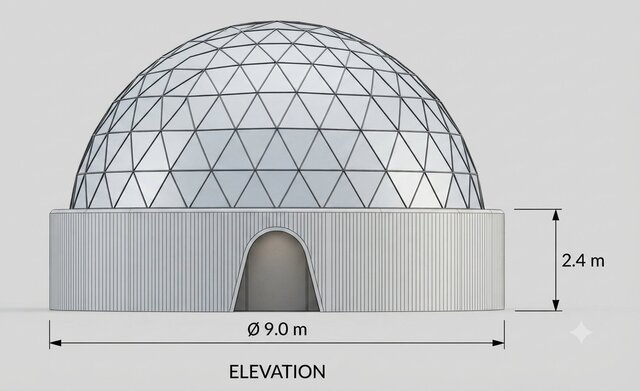 3D model of 3d-View-9 mts Dome