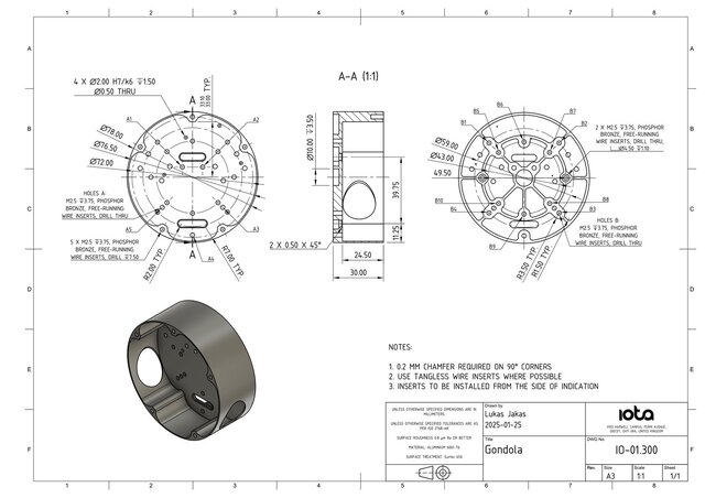 Spacecraft payload technical drawings