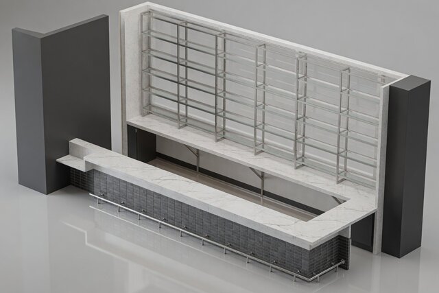 3D model of DFW Front & Back Bar