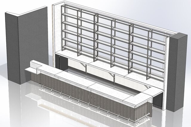 3D model of DFW Front & Back Bar