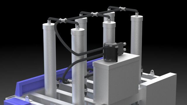 3D model of Heavy-Industry Engineering ( Hydraulic Cold Press for Wooden Ply )