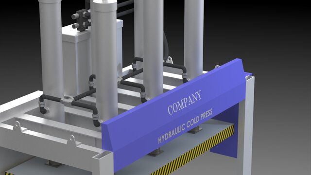 3D model of Heavy-Industry Engineering ( Hydraulic Cold Press for Wooden Ply )