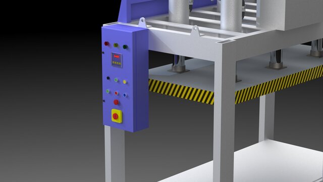 3D model of Heavy-Industry Engineering ( Hydraulic Cold Press for Wooden Ply )