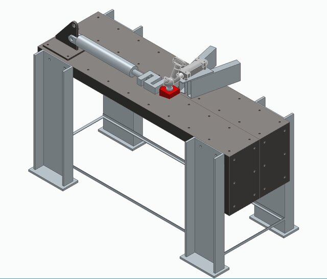 3D model of Test bench setup to perform mechanical connection testing