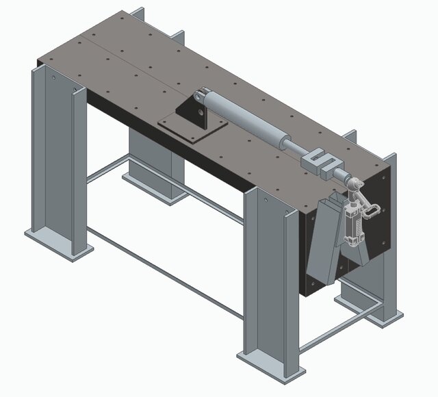 3D model of Test bench setup to perform mechanical connection testing