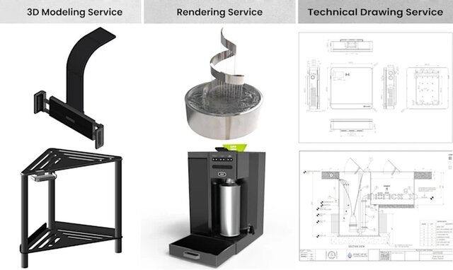 3D model of 3d cad model product design engineering drawings for manufacture