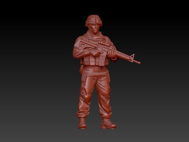 3D model of Military Soldier Character for 3D Printing