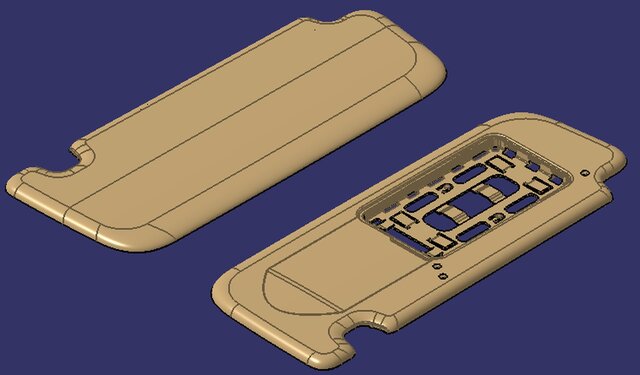 3D model of Car Sun Visor, LH & RH Injection Mold Design