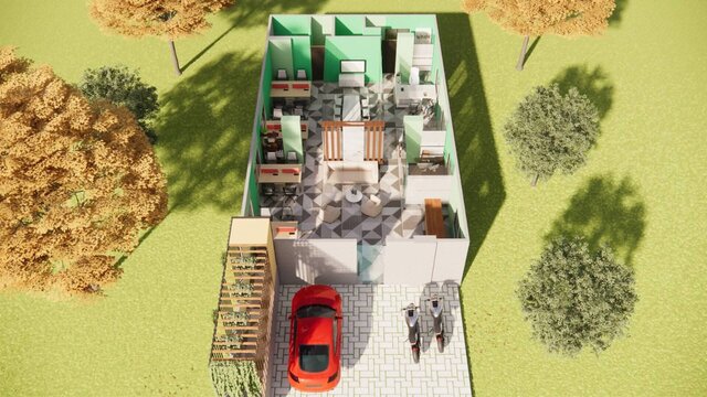 3D model of Modern Office Space Interior and Layout Design
