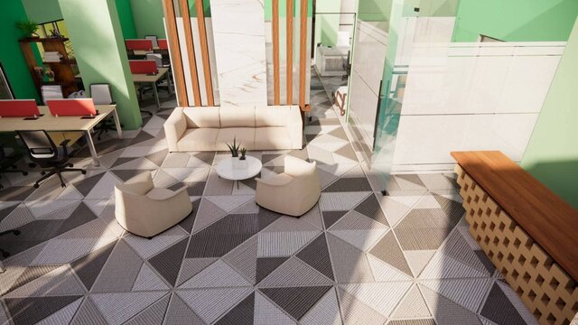 3D model of Modern Office Space Interior and Layout Design