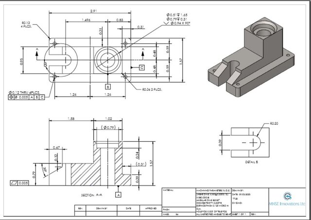 Precision machined block