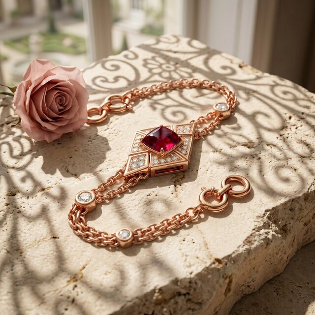 3D model of Luxury Jewelry Collection: From Technical Sketch to Hyper-Realistic 3D Render
