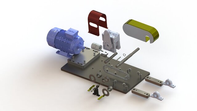 Industrial Conveyor Drive Unit - SolidWorks Mechanical Design – image 3 of 3