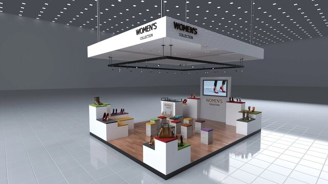 Women's Collection Exhibition Stand | 3D Booth Design Visualization