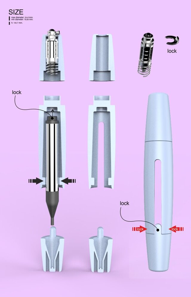 3D model of Design for a nail-repair pen