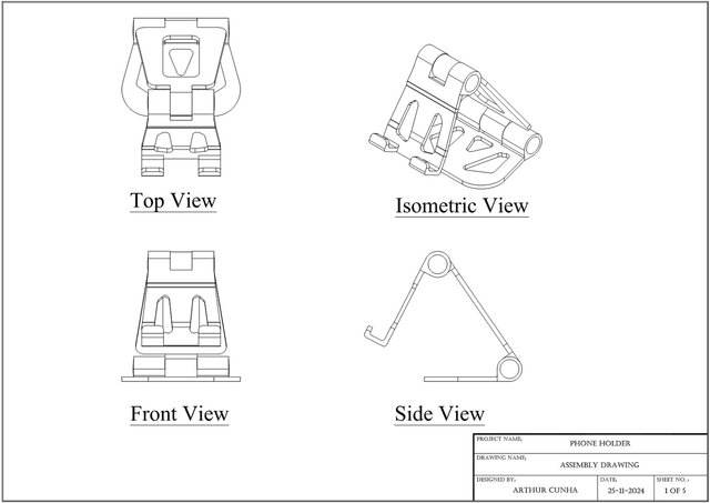 Foldable Adjustable Phone Stand – Mechanical Assembly – image 3 of 3