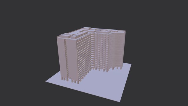 3D model of 3D printable Building block (Scaled Minature)