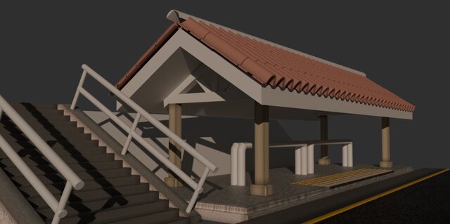 3D model of Japanese Urban Bus Stop – 3D Environment Study