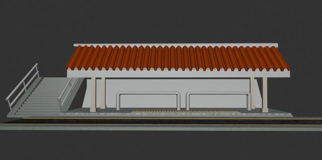 3D model of Japanese Urban Bus Stop – 3D Environment Study