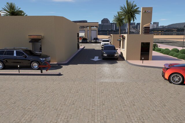 3D model of Modern Fuel Station Complex | Architectural Design & 3D Visualization