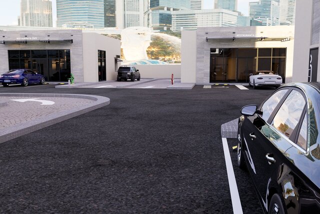3D model of Modern Fuel Station Complex | Architectural Design & 3D Visualization