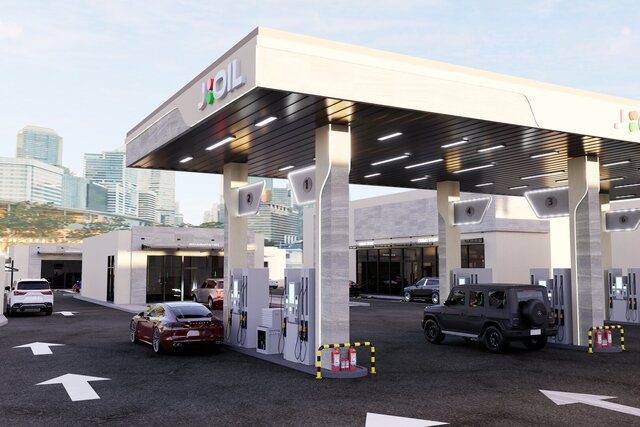 3D model of Modern Fuel Station Complex | Architectural Design & 3D Visualization