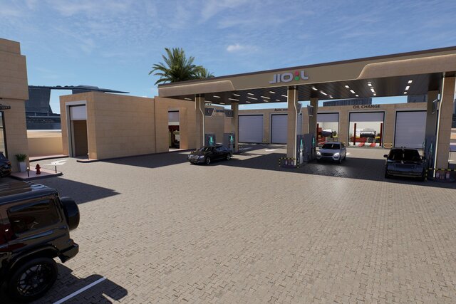3D model of Modern Fuel Station Complex | Architectural Design & 3D Visualization