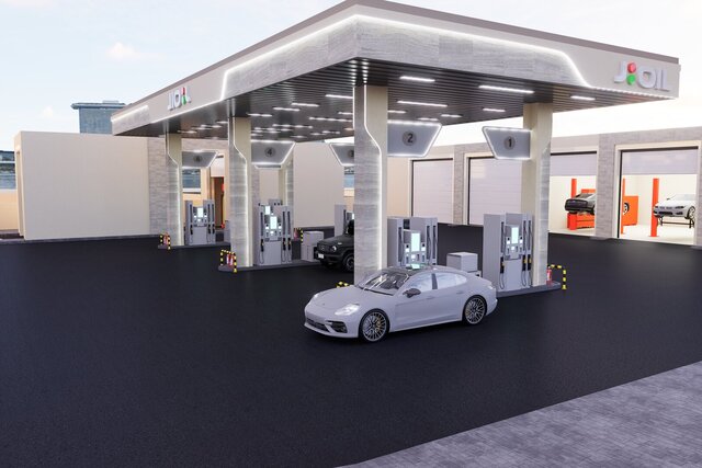 3D model of Modern Fuel Station Complex | Architectural Design & 3D Visualization