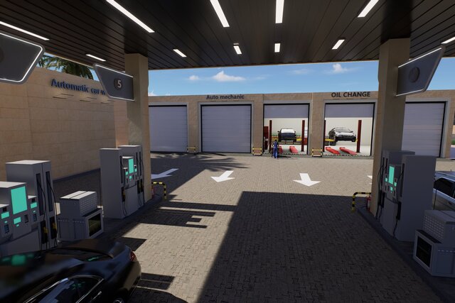 3D model of Modern Fuel Station Complex | Architectural Design & 3D Visualization
