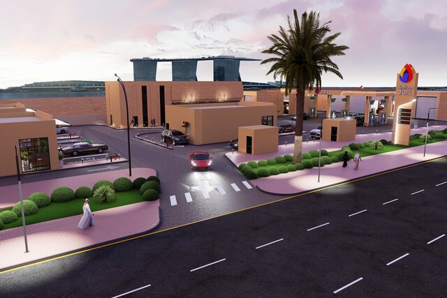 3D model of Modern Fuel Station Complex | Architectural Design & 3D Visualization