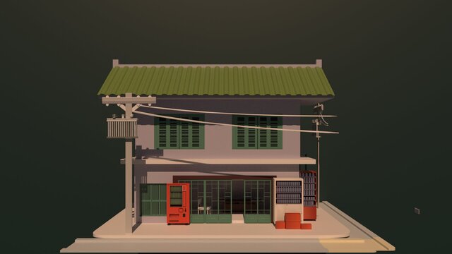 Japanese Street House — 3D Environment – image 3 of 3
