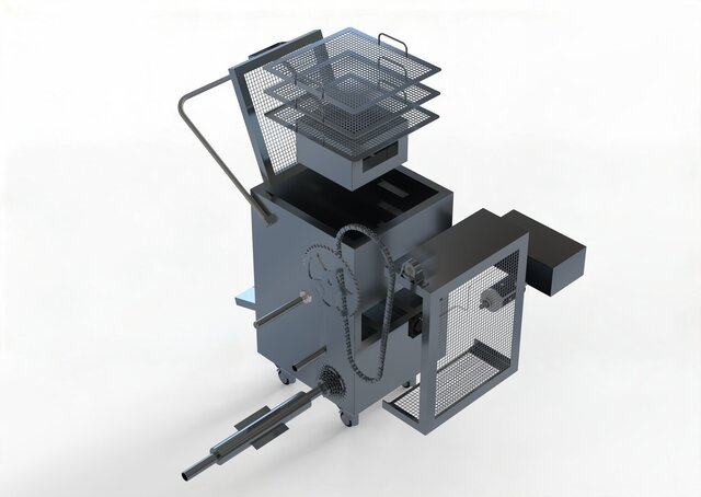 3D model of Corn roasting machine