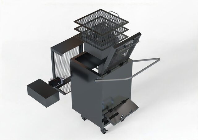3D model of Corn roasting machine