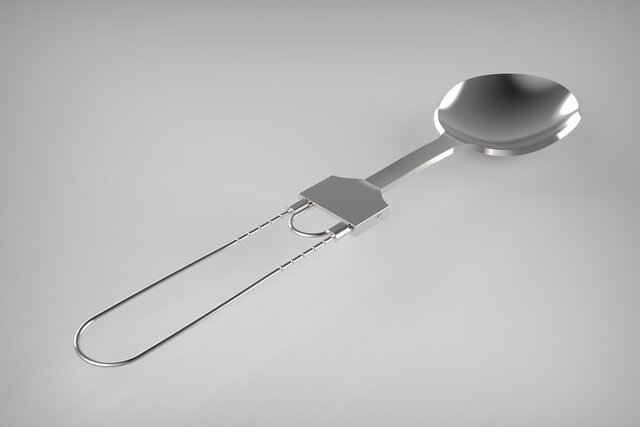 3D model of Interchangeable Kitchen Utensil Handle & Snap-Lock Mechanism