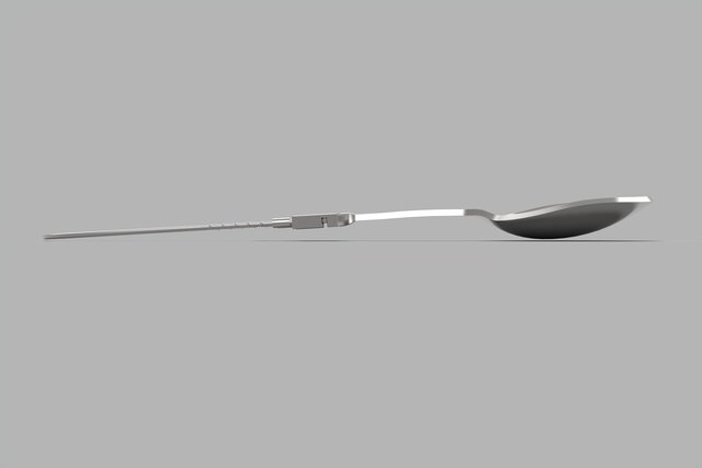 3D model of Interchangeable Kitchen Utensil Handle & Snap-Lock Mechanism