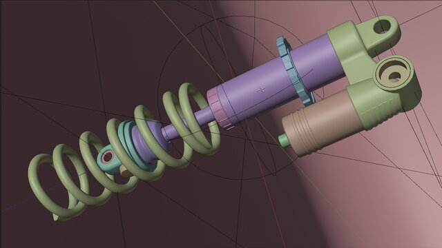 3D model of Suspension Shock Absorber Technical Concept Design