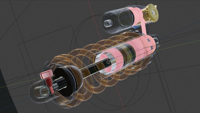 3D model of Suspension Shock Absorber Technical Concept Design