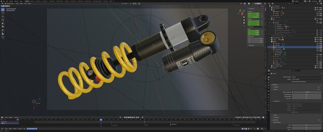 3D model of Suspension Shock Absorber Technical Concept Design